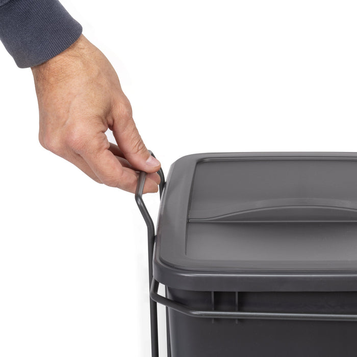 Recyclingbehälter Bodenmontage manuellen Auszug in Küchenzeile, 2x35 Liter, Kunststoff, anthrazitgrau