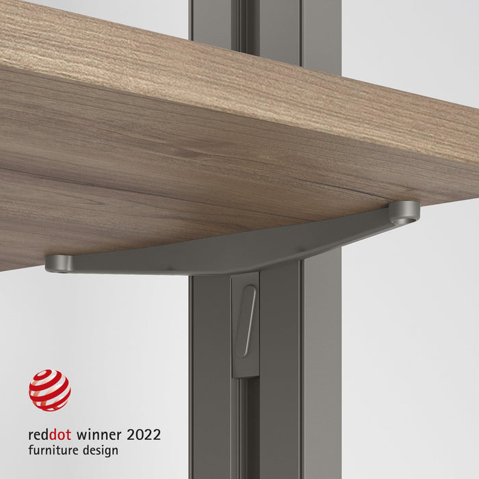 Satz von 5 Holzböden die Struktur Zero, ohne Bretter, Zamak, Steingrau lackiert