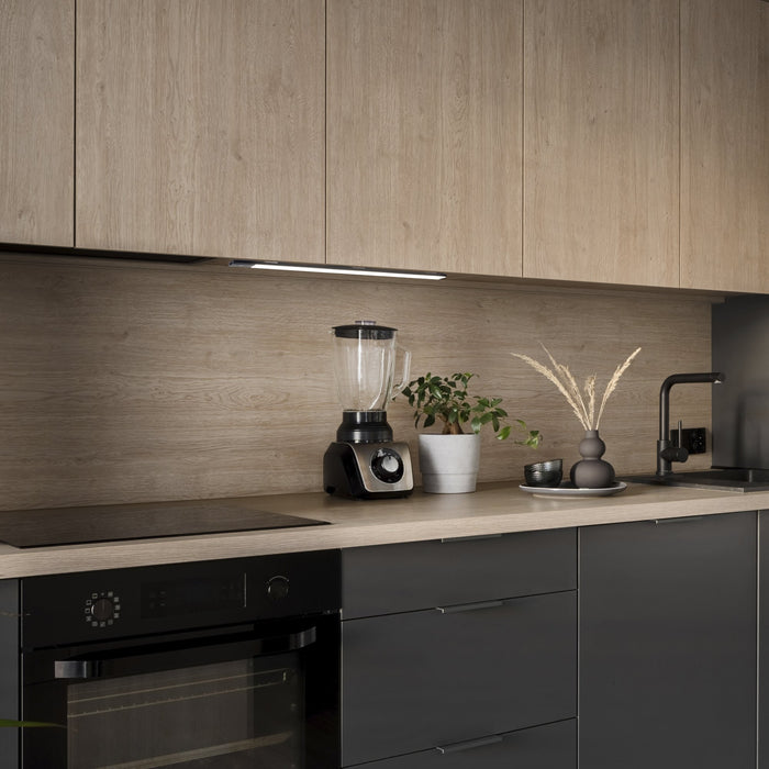 USB wiederaufladbare LED-Wandleuchte Kaus Black Näherungssensor, L400mmKunststoff Aluminium, Schwarzer Metallic-Lack