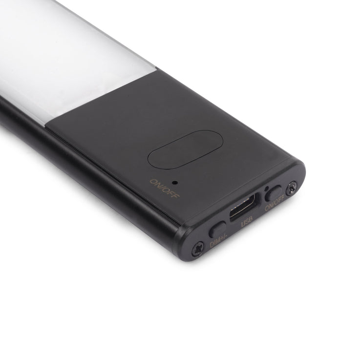 USB wiederaufladbare LED-Wandleuchte Kaus Black Näherungssensor, L240mmKunststoff Aluminium, Schwarzer Metallic-Lack