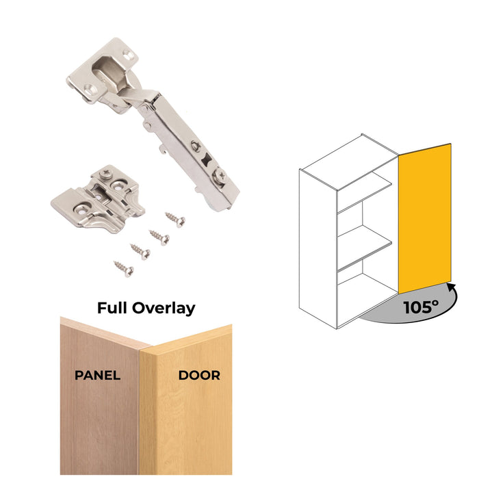 Kit von 20 Topfscharnierr X92N Eckanschlag, Kreuzmontageplatte zum Schrauben, Stahl, vernickelt