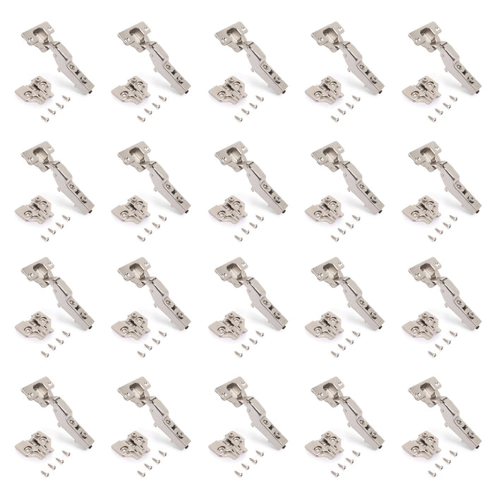 Kit von 20 Topfscharniere X92 telanschlag, Schließautomatik, Kreuzmontageplatten zum Schrauben, Stahl, vernickelt
