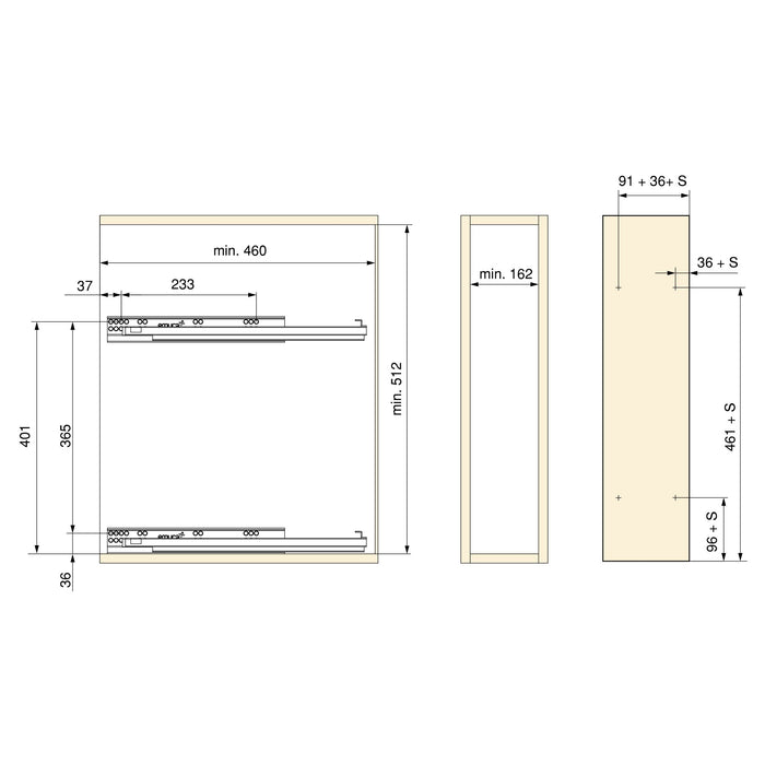 Flaschenhalter SupraMax, seitlich, auziehbar, Schließautomatik, Modul 200mm, Stahl, Verchromt