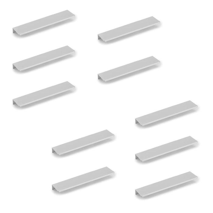 Lot von 10 Möbelgriffe Setubal, L198mm, 128mm Achsenabstand, Aluminium, matt eloxiert