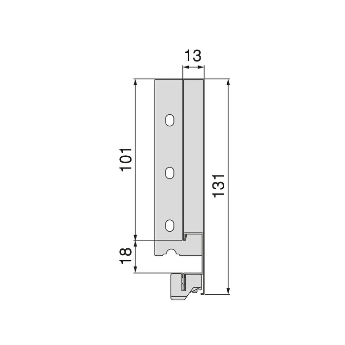 Aussenschublade Vertex 40Kg Höhe 131mm, Tiefe 450mm, Stahl, Anthrazitgrau