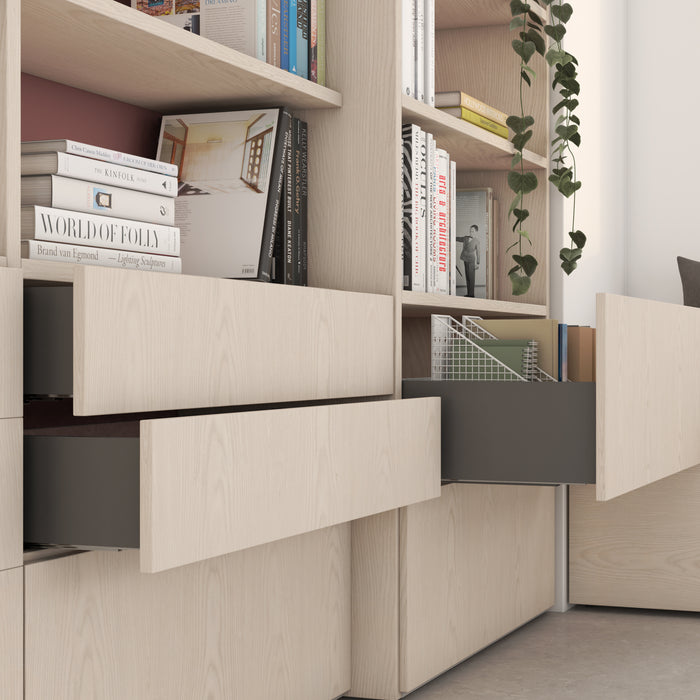 Emuca NEU | Aussenschublade Vertex 40Kg Höhe 131mm, Tiefe 450mm, Stahl, Anthrazitgrau