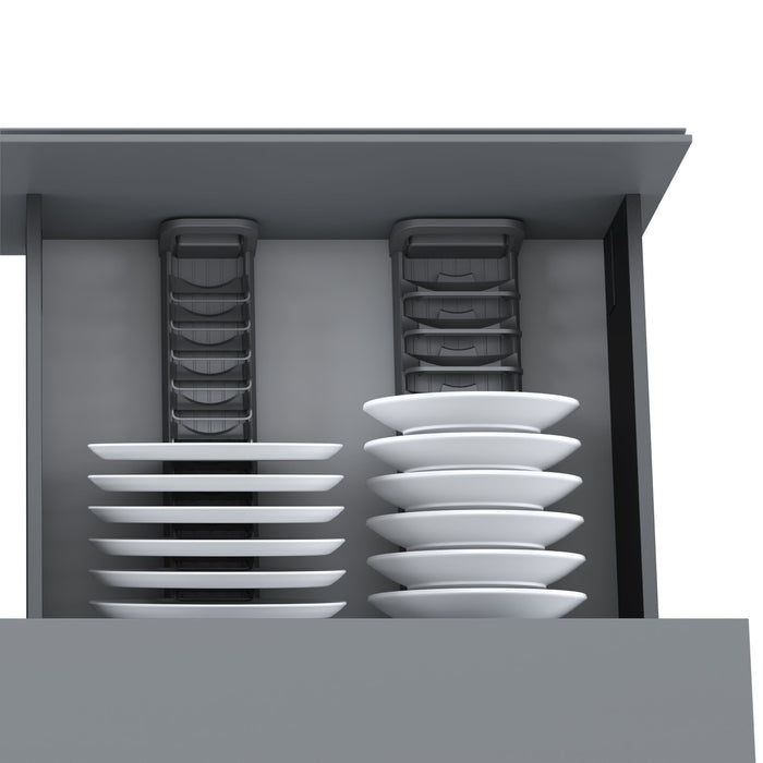 Tellereinsatz Orderbox Schublade, 120x470mm, Aluminium Kunststoff, Anthrazitgrau