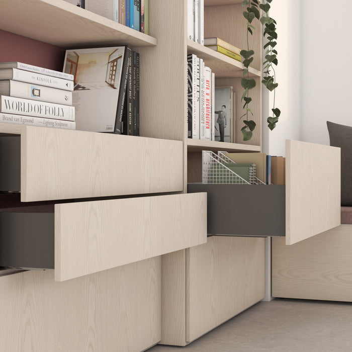 Aussenschublade Vertex mit 3D-Regelung, Höhe 93mm, 60Kg, Tiefe 500mm, Stahl, Anthrazitgrau