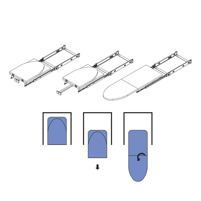 Bügelbrett Iron 2, klapp- ausziehbar Stahl Holz