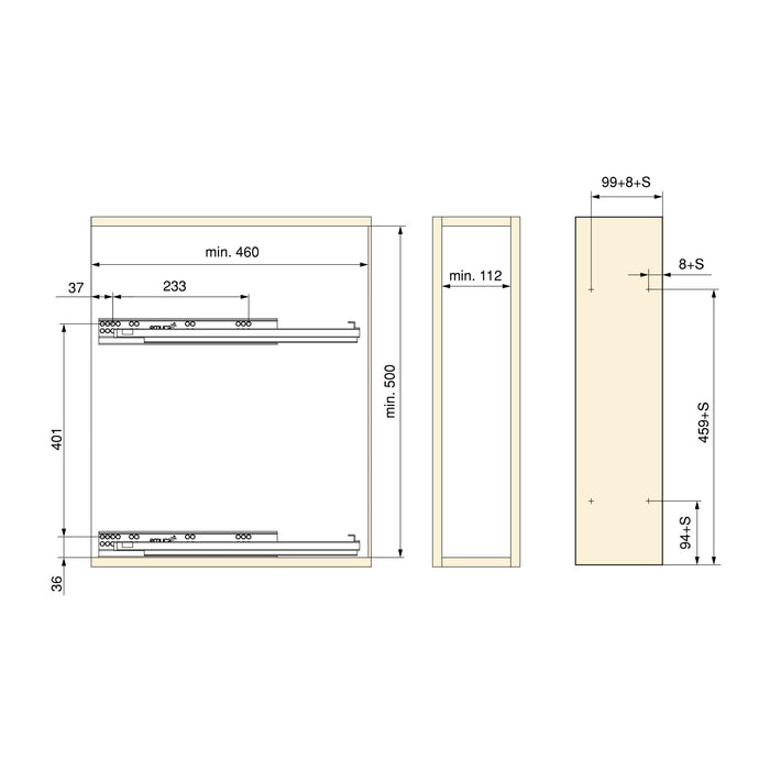 Flaschenhalter TitaneMax, seitlich, auziehbar, Schließautomatik, Modul 150mm, Stahl, Anthrazitgrau
