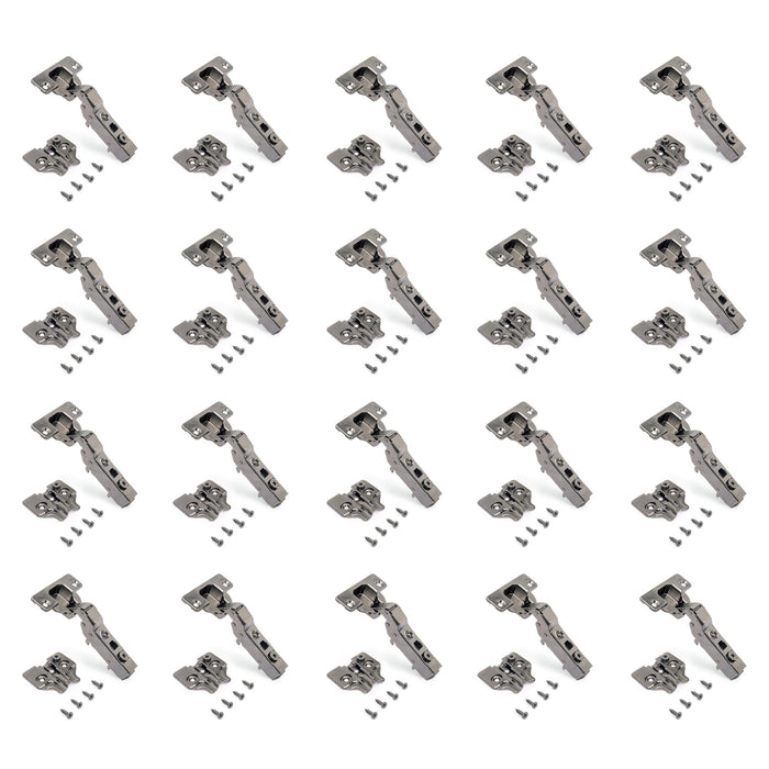 Kit von 20 Topfscharniere X91 telanschlag Schließautomatik Kreuzmontageplatten zum Schrauben, H 0, Stahl, Titan-Ausführung