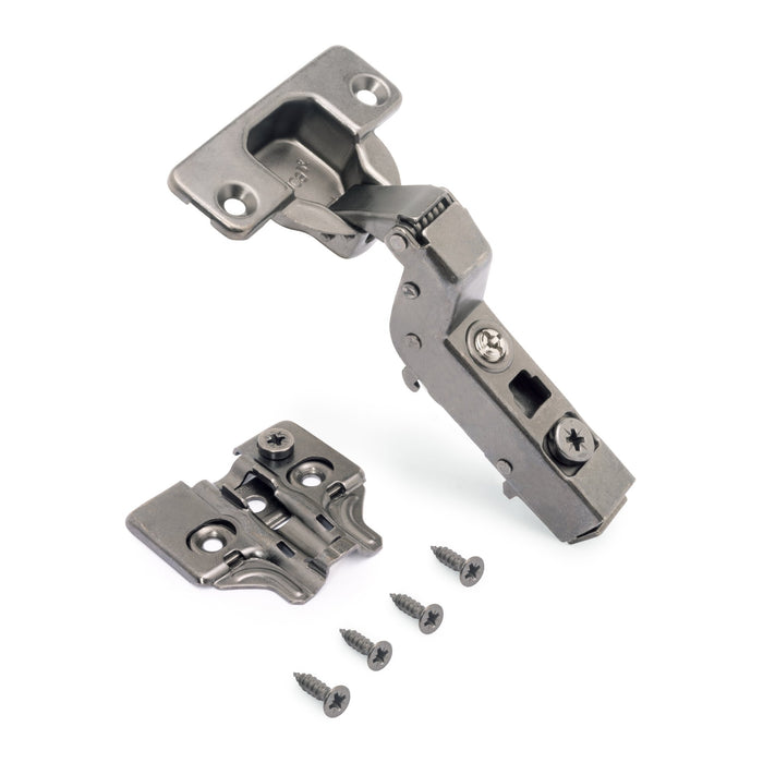 Kit von 20 Topfscharniere x91 Innenanschlag Schließautomatik Kreuzmontageplatten zum Schrauben, H 0, Stahl, Titan-Ausführung