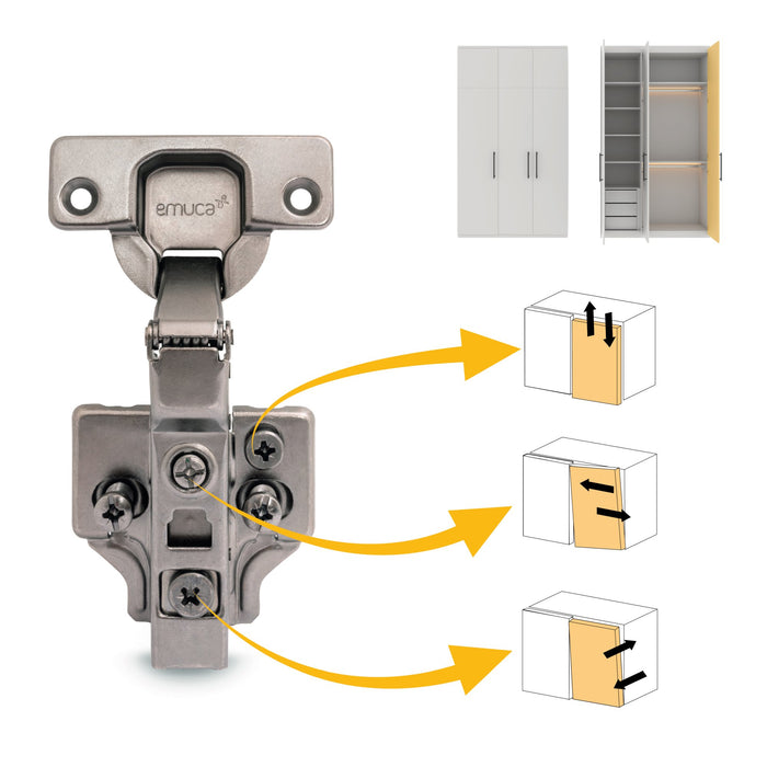 Kit von 20 Topfscharniere X91 telanschlag Schließautomatik Euro-Extras, H 0, Vernickelt, Titan-Ausführung