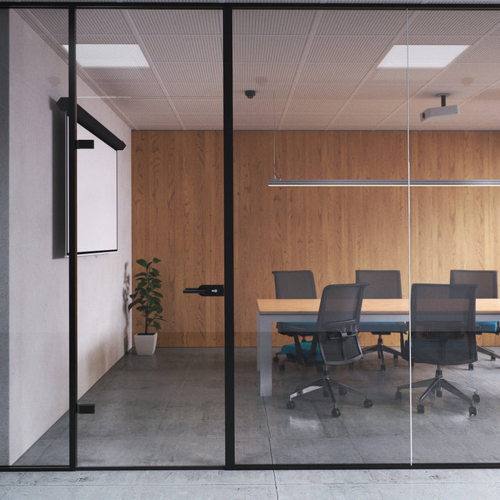 Schloss Glastür Holzrahmen, Zylinder Schlüssel, Glastür 8-12mm, Stahl Aluminium, schwarz lackiert