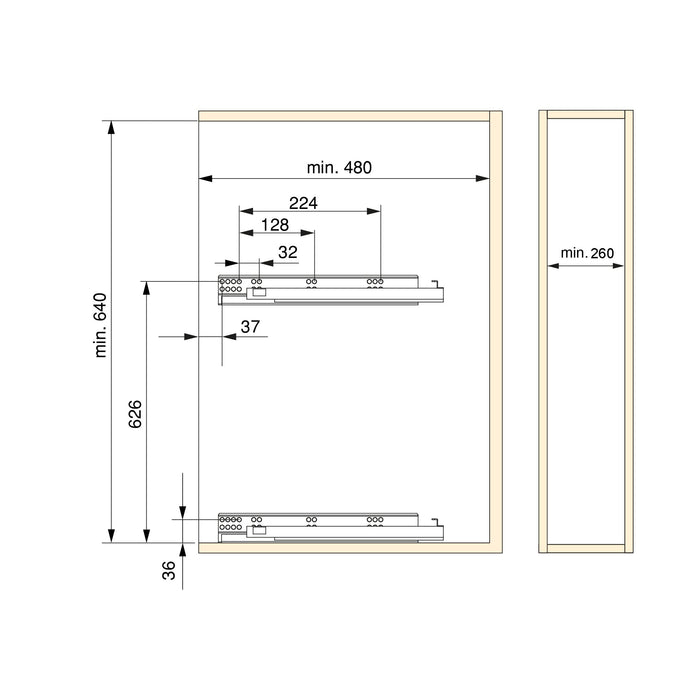 Auszugswagen TitanteStar Schließautomatik, Modul 300mm, Stahl, Anthrazitgrau