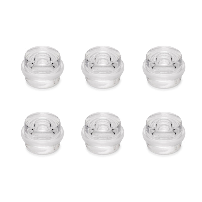 Emuca NEU | Satz von 6 zylindrischen Klebetürstoppern, Bodenbefestigung, Kunststoff, Transparent