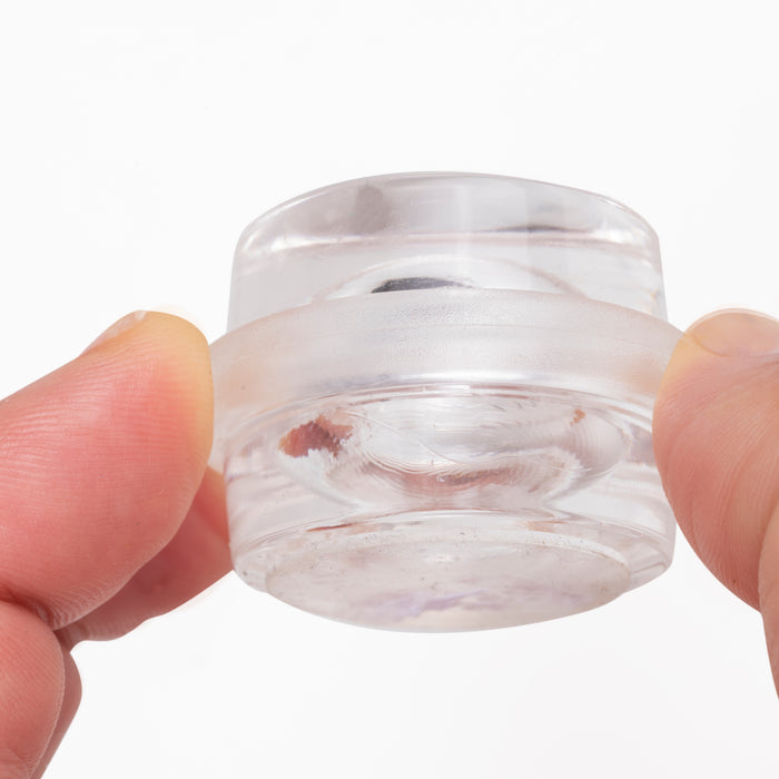 Emuca NEU | Satz von 6 zylindrischen Klebetürstoppern, Bodenbefestigung, Kunststoff, Transparent