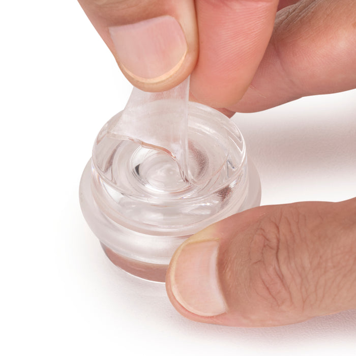 Emuca NEU | Satz von 6 zylindrischen Klebetürstoppern, Bodenbefestigung, Kunststoff, Transparent