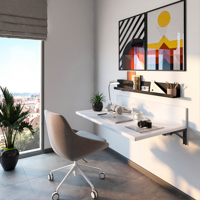 Satz Klappbarer Stützen, L 303mm, Stahl, Schwarz lackiert