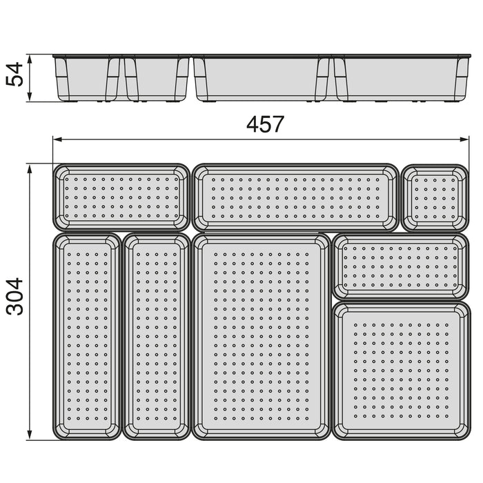 Emuca NEU | Organizer-Würfel-8er Cube Kit für Schublade, Kunststoff, Transparent