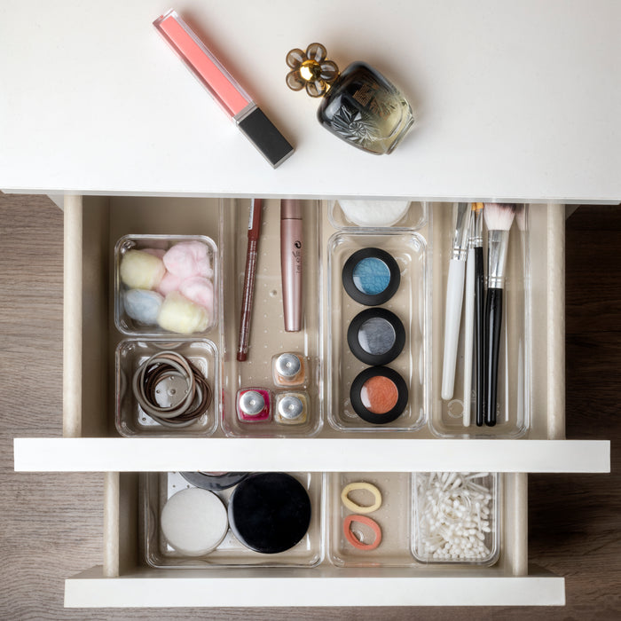 Emuca NEU | Organizer-Würfel-8er Cube Kit für Schublade, Kunststoff, Transparent