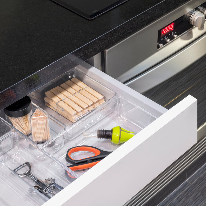 Emuca NEU | Organizer-Würfel-8er Cube Kit für Schublade, Kunststoff, Transparent