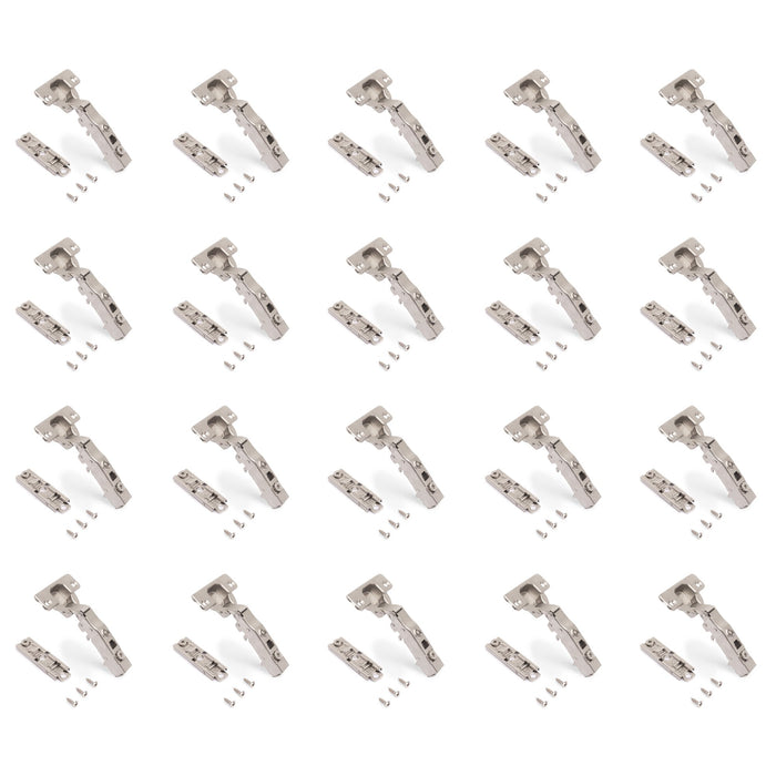 kit von 20 Topfscharniere X91Eckanschlag sanftes Schließen Montageplatte zum Schrauben, H 1, Stahl, vernickelt