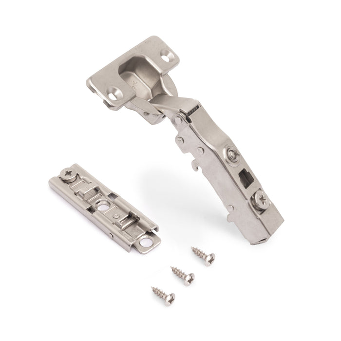 kit von 20 Topfscharniere X91Eckanschlag sanftes Schließen Montageplatte zum Schrauben, H 1, Stahl, vernickelt