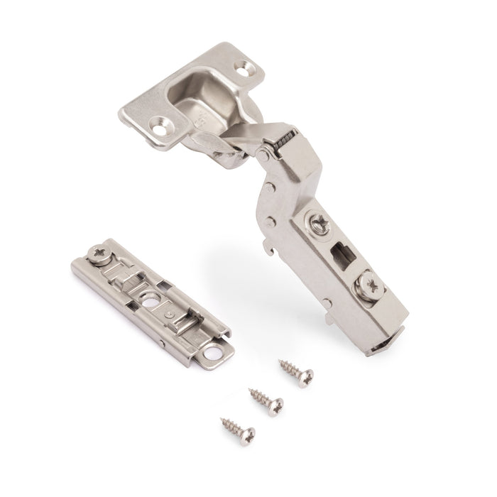 kit von 20 Topfscharniere X91 Innenanschlag sanftes Schließen Montageplatte zum Schrauben, H 1, Stahl, vernickelt