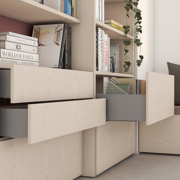 Aussenschublade Vertex mit 3D-Regelung, Höhe 131mm, 40Kg, Tiefe 500mm, Stahl, Grau metallic