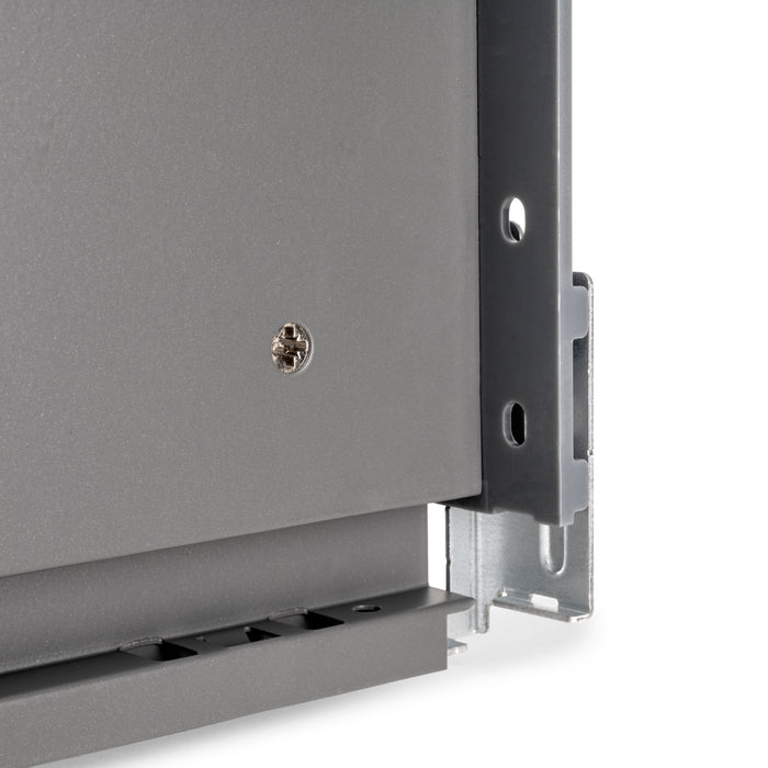 Emuca NEU | Aussenschublade Vertex mit 3D-Regelung, Höhe 93mm, 40Kg, Brettstärke von 18mm, Tiefe 350mm, Stahl, Anthrazitgrau