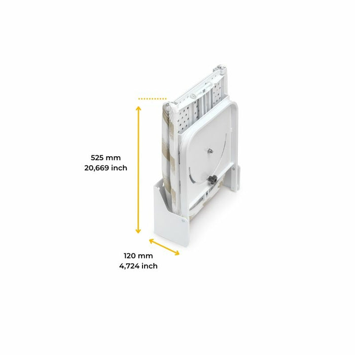 Emuca NEU | Wandklappbares Bügelbrett Iron Wall, um 180º drehbar, aus Stahl und Holz, Weiss
