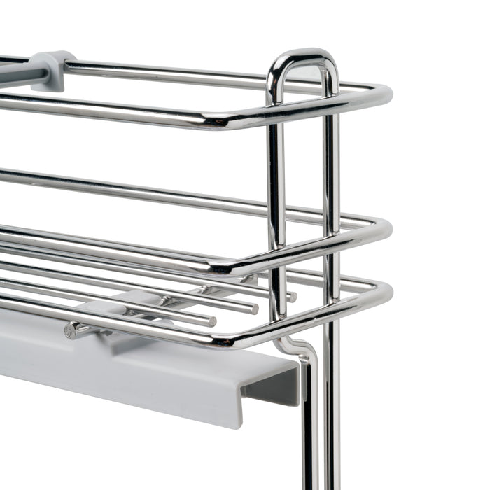 Emuca NEU | SupraMax ausziehbares Flaschenregal SupraMax mit sanfter Schließung, linke Seite, 3 Tablets, Modul 150mm, Stahl, Verchromt