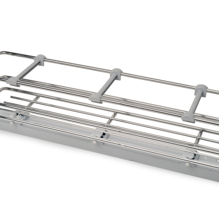 Emuca NEU | SupraMax ausziehbares Flaschenregal SupraMax mit sanfter Schließung, linke Seite, 3 Tablets, Modul 150mm, Stahl, Verchromt