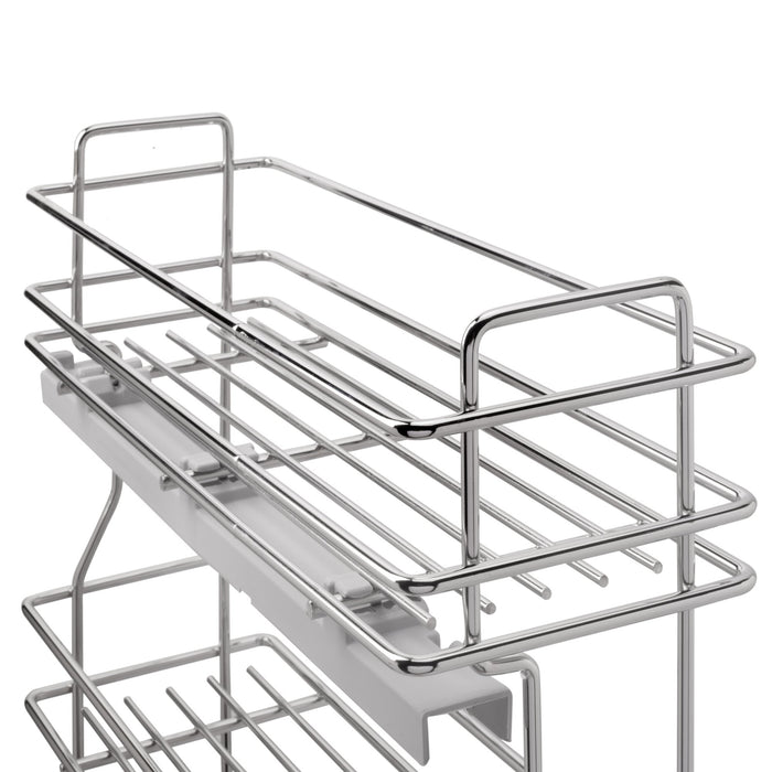 SupraMax ausziehbares Flaschenregal SupraMax mit sanfter Schließung, linke Seite, 3 Tablets, Modul 200mm, Stahl, Verchromt