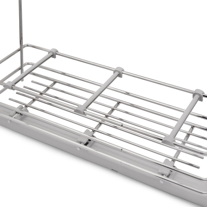 SupraMax ausziehbares Flaschenregal SupraMax mit sanfter Schließung, linke Seite, 3 Tablets, Modul 200mm, Stahl, Verchromt