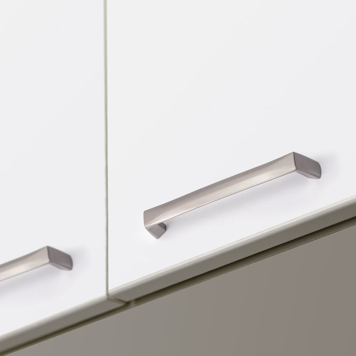 Lot von 10 Möbelgriffe Canton, L174mm, 160mm Achsenabstand, Zamak, Nickel satiniert