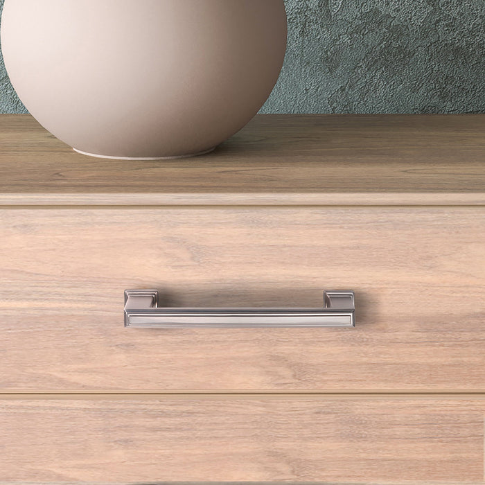 Lot von 5 Möbelgriffe Tanger, L147.5mm, 128mm Achsenabstand, Zamak, Nickel satiniert