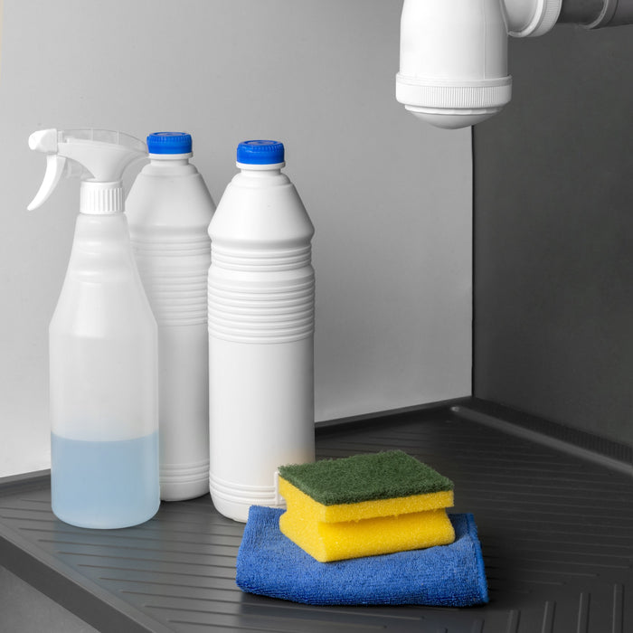 Schutz Böden von Küchenmöbeln Modell Sink, M90, 867x580mm, Brettstärke 16mm, schneidbar, Kunststoff, Anthrazitgrau