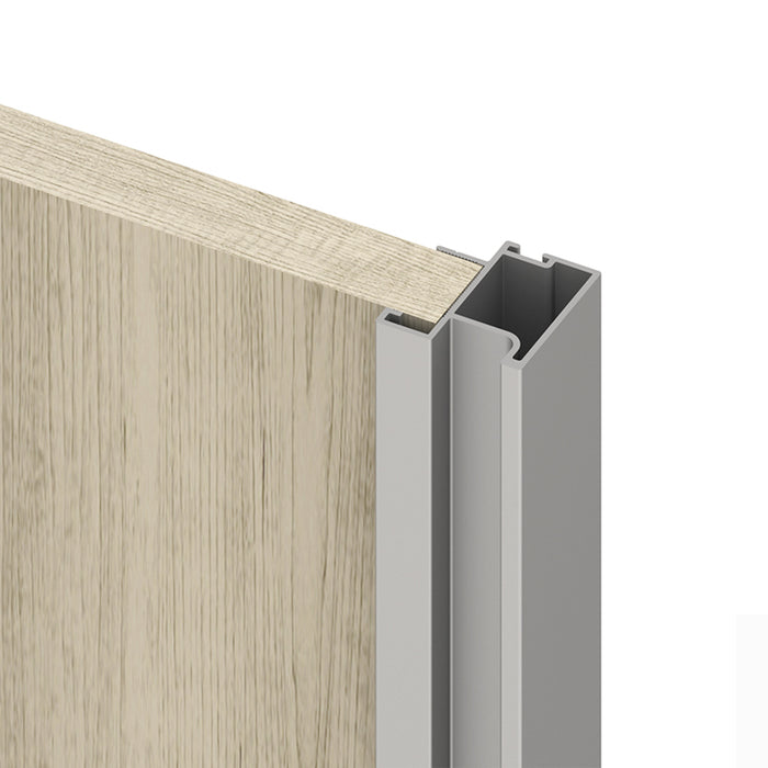 Emuca NEU | Set aus Hardware set für Placard 74 2-Schiebe-Kleiderschrank mit sanftem Schliessen, Griff-Modell Sharp, Stärke 16mm, ohne Paneele, Matt eloxiert