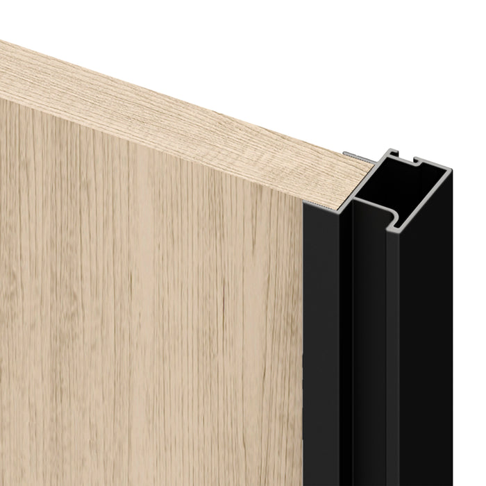 Emuca NEU | Set aus Hardware set für Placard 74 2-Schiebe-Kleiderschrank mit sanftem Schliessen, Griff-Modell Sharp, Stärke 19mm, ohne Paneele, Schwarz lackiert