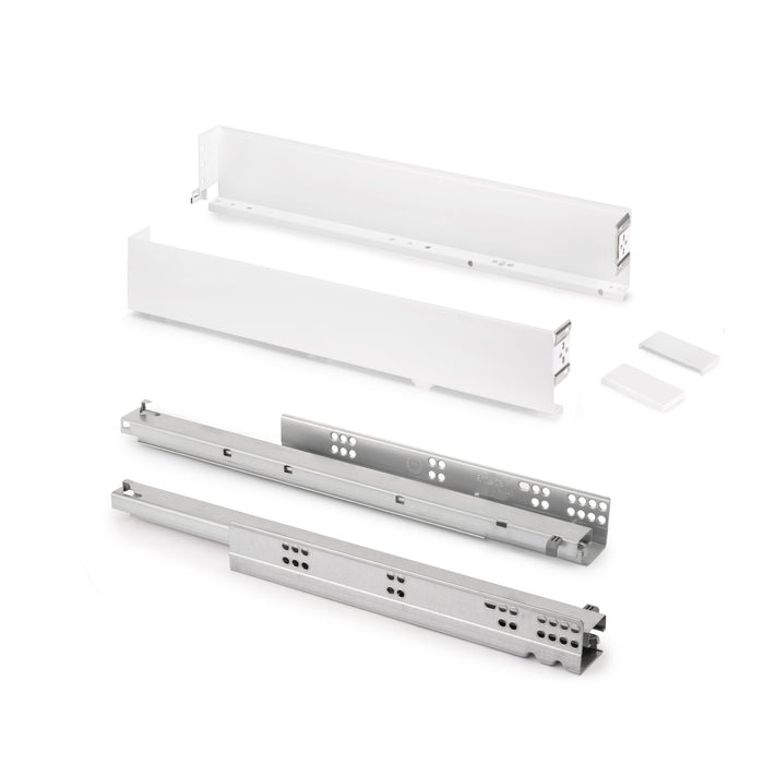 Aussenschublade Simplex 25kg Höhe 88mm, Tiefe 440mm, Stahl, Weiß lackiert