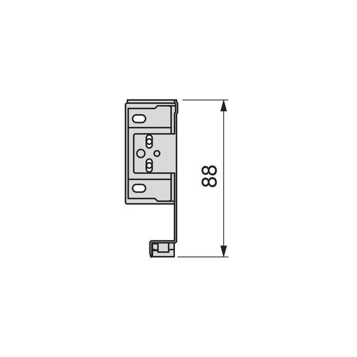 Aussenschublade Simplex 25kg Höhe 88mm, Tiefe 490mm, Stahl, Weiß lackiert