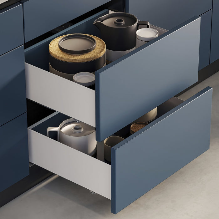 Aussenschublade Simplex 25kg Höhe 122mm, Tiefe 440mm, Stahl, Weiß lackiert