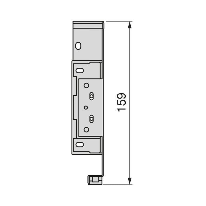 Aussenschublade Simplex 25kg Höhe 159mm, Tiefe 440mm, Stahl, Weiß lackiert