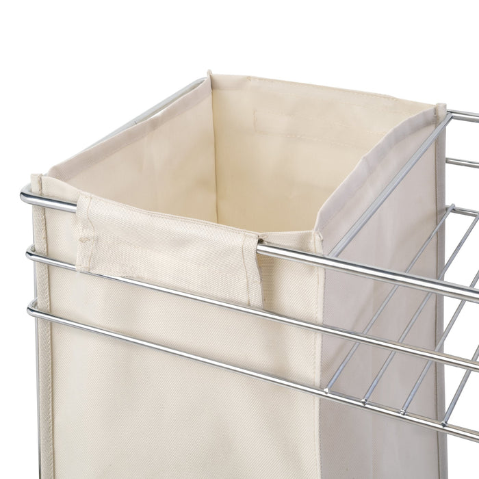 Auszugswagen mit Körben und untereingeschraubtem Supra-Brottier mit sanfter Schließung, Modul 300, Stahl, Verchromt