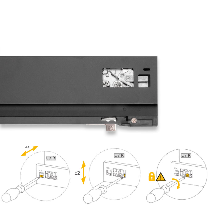 Emuca NEU | Außenschublade Protone 30Kg, Führungen mit vollständigem Auszug und sanftem Verschluss, Höhe 93mm, Tiefe 270mm, Stahl, Anthrazitgrau