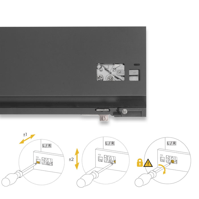 Außenschublade Protone 30Kg, Führungen mit vollständigem Auszug und sanftem Verschluss, Höhe 131mm, Tiefe 500mm, Stahl, Anthrazitgrau