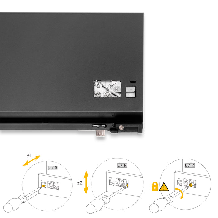 Emuca NEU | Außenschublade Protone 30Kg, Führungen mit vollständigem Auszug und sanftem Verschluss, Höhe 178mm, Tiefe 400mm, Stahl, Anthrazitgrau