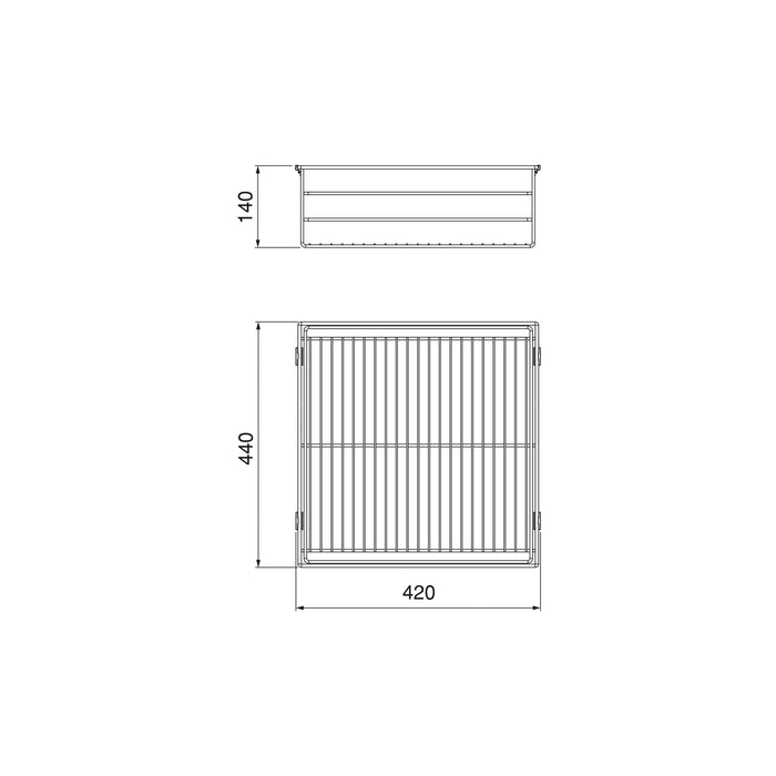Emuca NEU | Schublade für Schränke und Kommoden Quartz, 440mm (M60), Stahl, Titanium